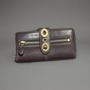 Coach Brown Leather Limited Edition Lily Legacy Turn Lock Wallet #41151 - Rare